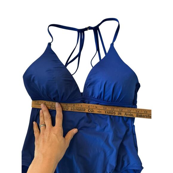 La Blanca Women's Blue Low Cut Padded Halter One Piece Swimsuit Size - Picture 13 of 15